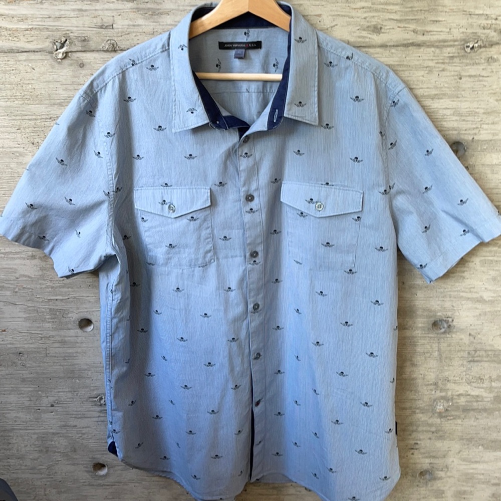 John Varvatos Skull Print SS Button Down